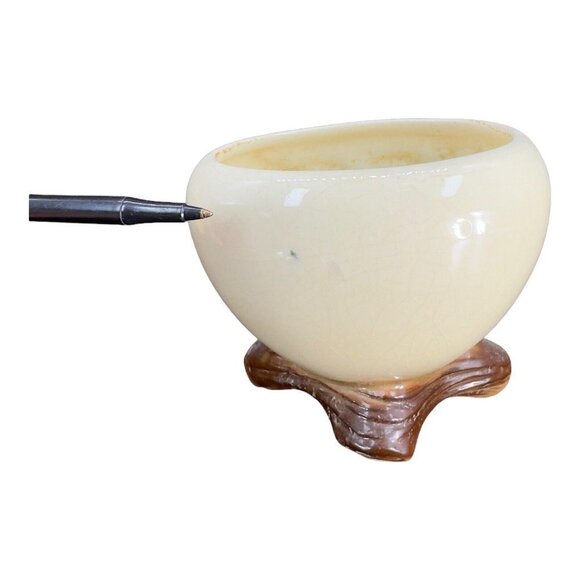 Royal Copley Footed Philodendron Planter Vase Vintage Old Pottery Ceramic 4"Tall - Picture 10 of 11